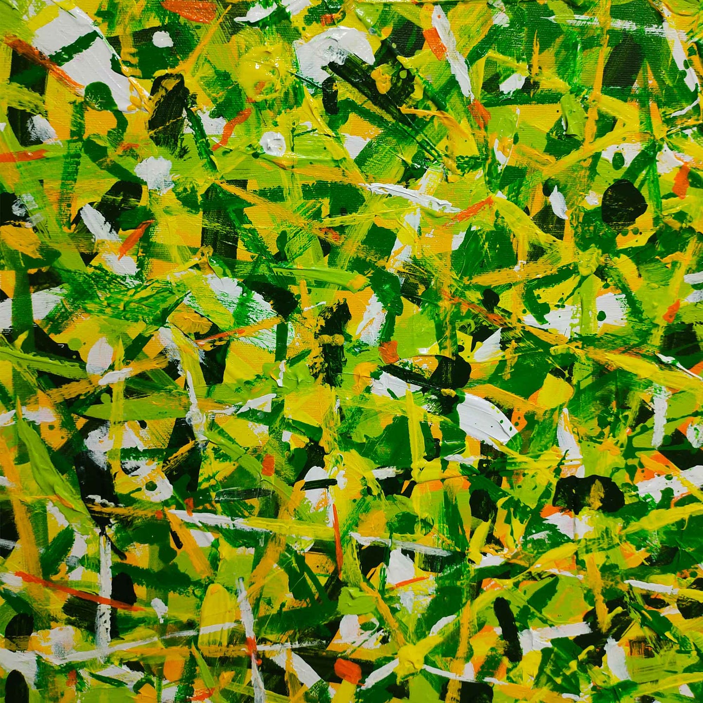 Vibrant Green Abstract Oil Painting for Modern Home Decor