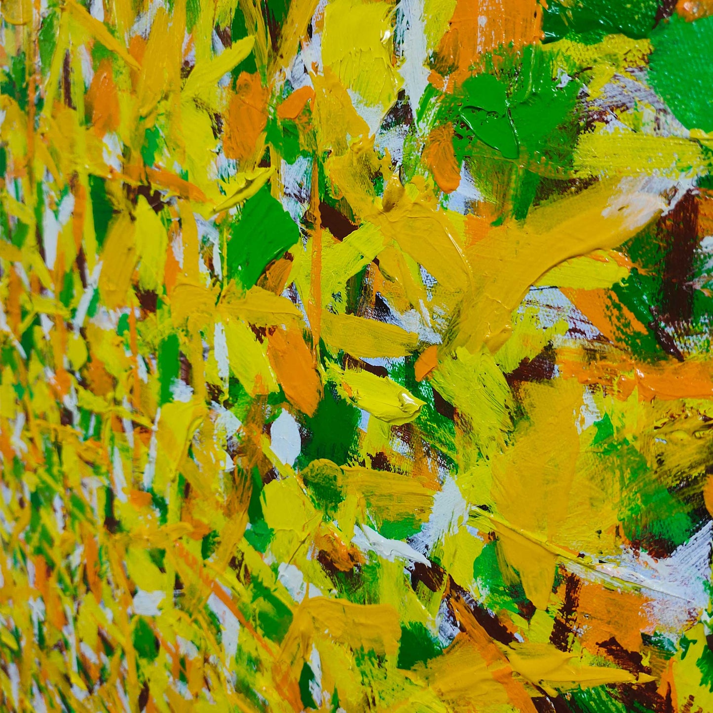 Vibrant Yellow Abstract Oil Painting for Modern Home Decor