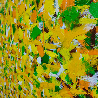 Vibrant Yellow Abstract Oil Painting for Modern Home Decor