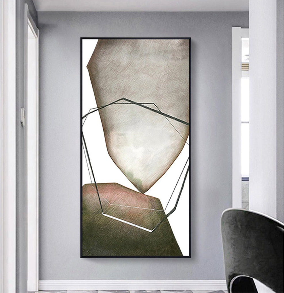 Abstract Elegance: Modern Oil Painting of Geometry and Natural Beauty