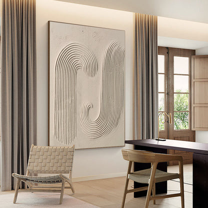 Elegant Beige Minimalist Abstract Artwork for Modern Home Decor