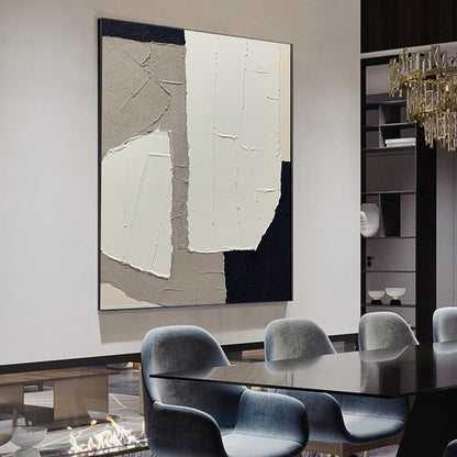 Abstract Elegance: Modern Oil Painting in Neutral Tones for Contemporary Spaces