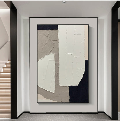 Abstract Elegance: Modern Oil Painting in Neutral Tones for Contemporary Spaces