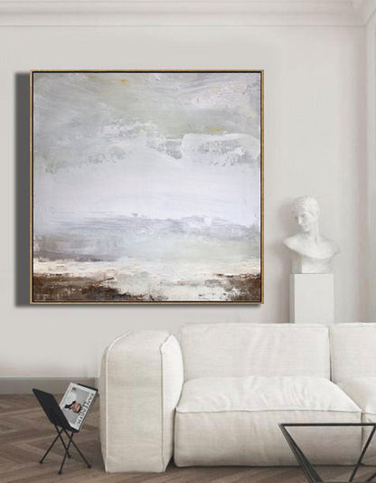 Serene Abstract Landscape Oil Painting for Modern Home Decor