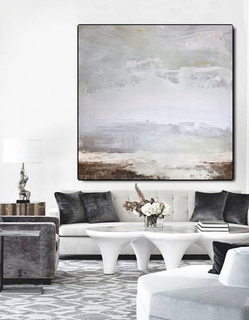 Serene Abstract Landscape Oil Painting for Modern Home Decor