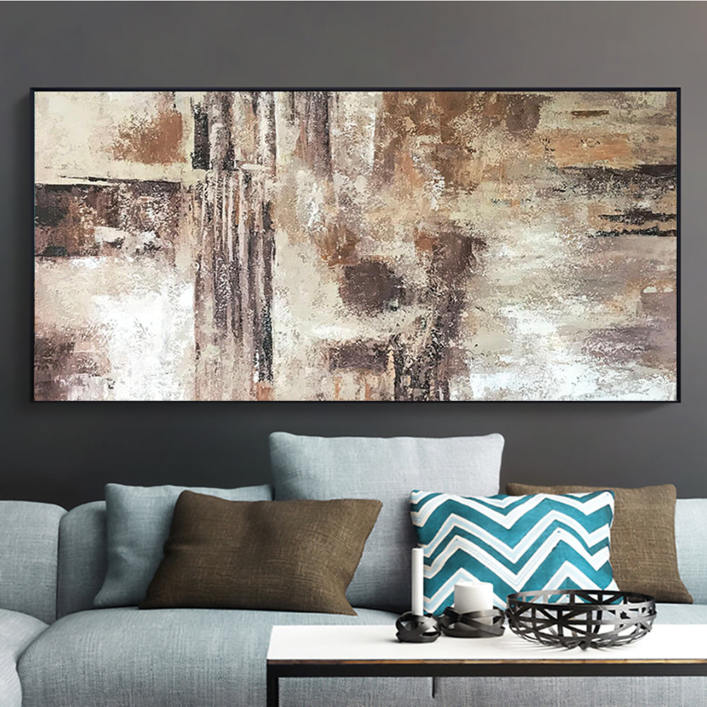 Abstract Canyon Landscape Oil Painting for Modern Home Decor