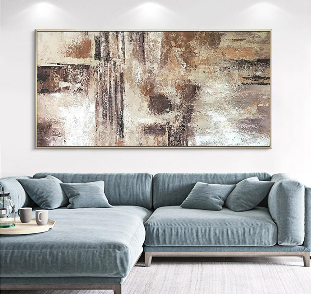 Abstract Canyon Landscape Oil Painting for Modern Home Decor