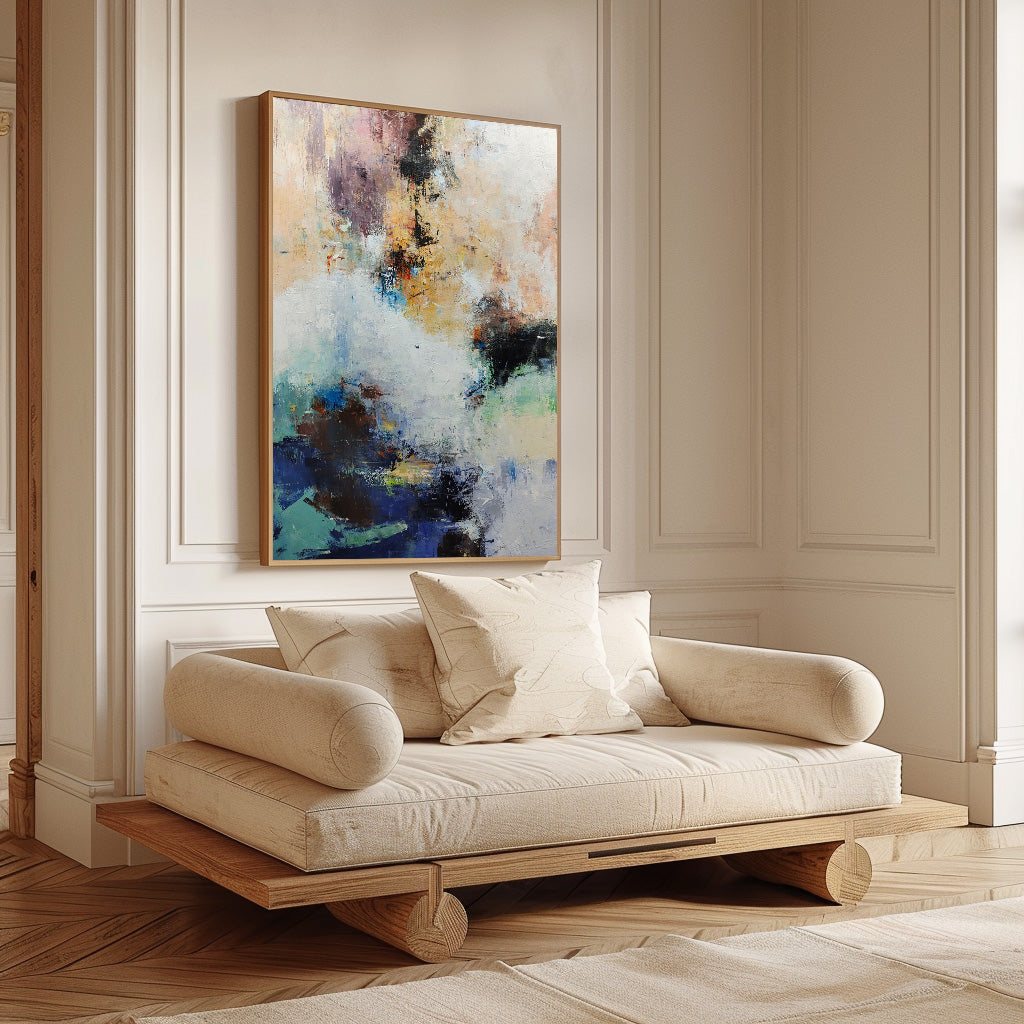 Vibrant Modern Abstract Oil Painting for Contemporary Home Decor