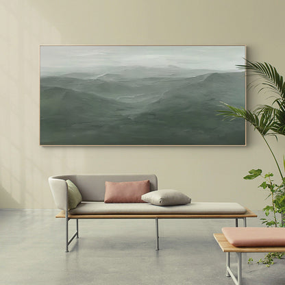 Serene Minimalist Landscape Oil Painting for Contemporary Home Decor