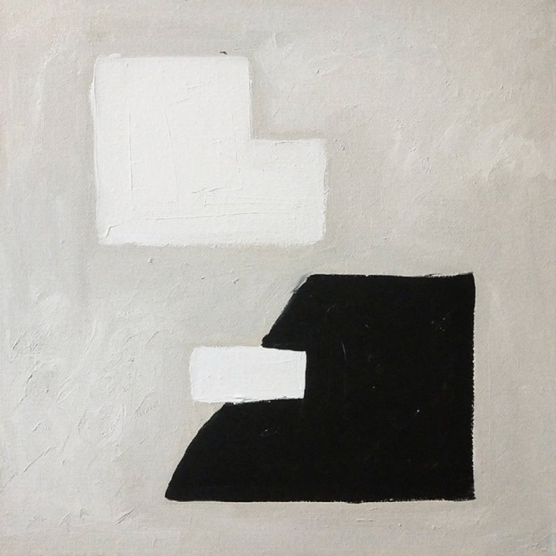 Contemporary Japandi Abstract Oil Painting in Neutral Tones for Modern Interiors