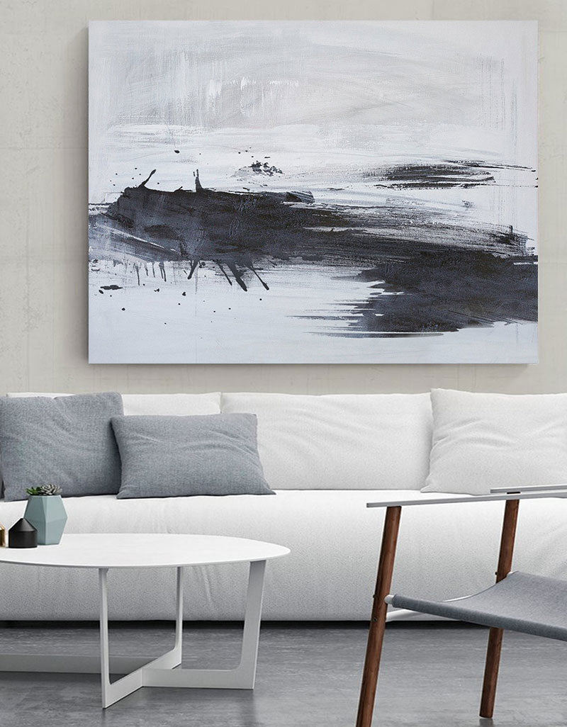 Stylish Abstract Coastal Oil Painting for Modern Home Decor