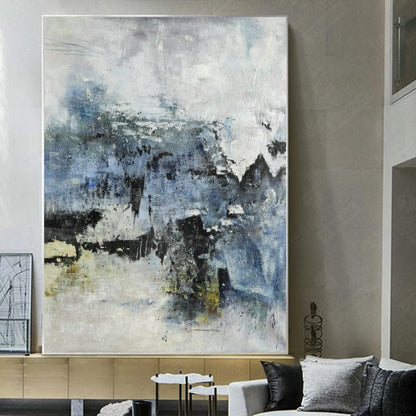 Tranquil Blue Abstract Oil Painting for Modern Home Decor