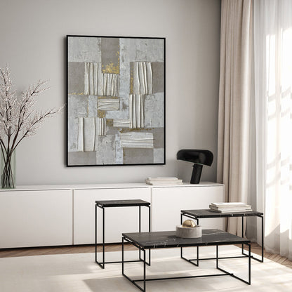 Abstract Contemporary Oil Painting in Neutral Tones for Modern Home Decor