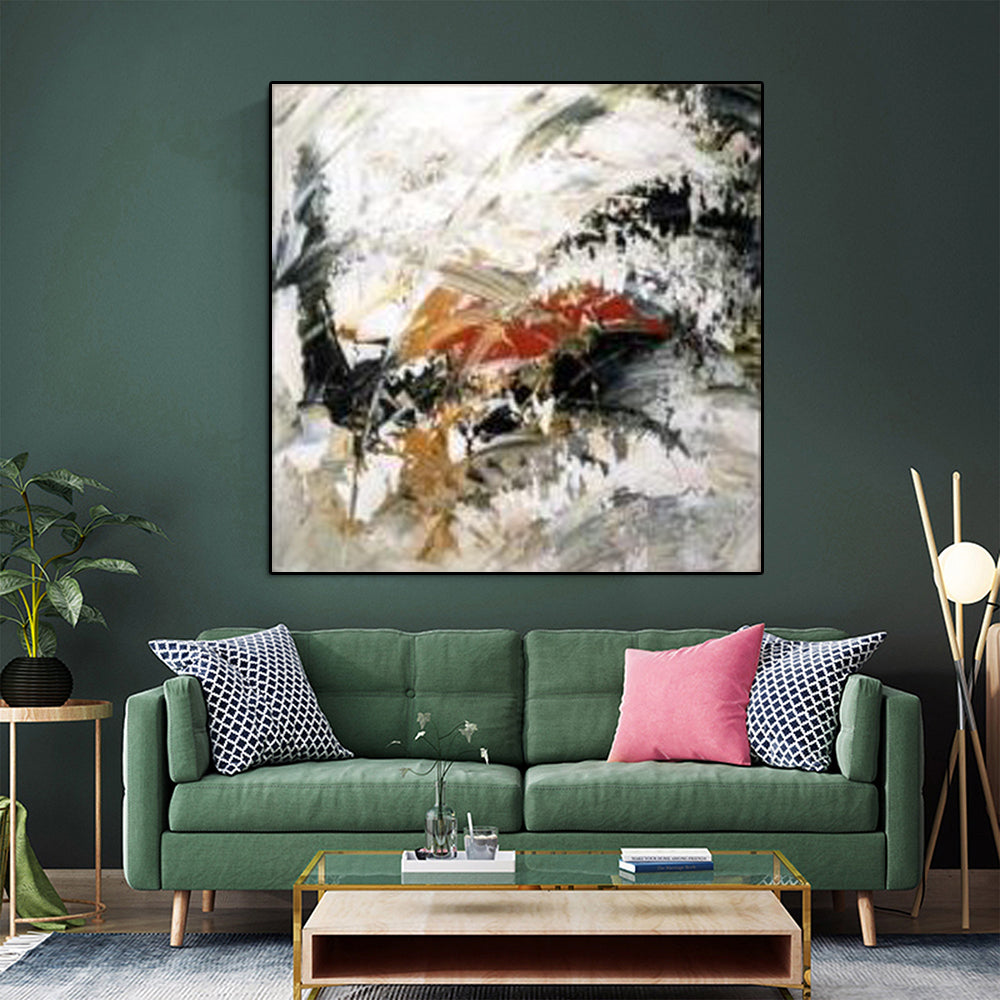 Vibrant Abstract Oil Painting of Nature's Fury and Strength