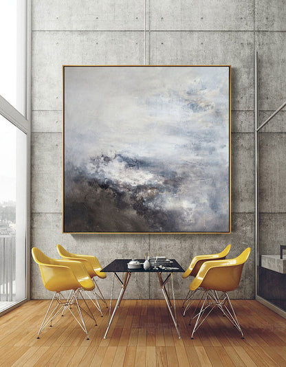 Contemporary Brown Abstract Oil Painting for Modern Home Decor