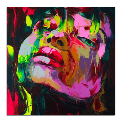 Vibrant Abstract Portrait: Colorful Expressionist Oil Painting for Modern Decor