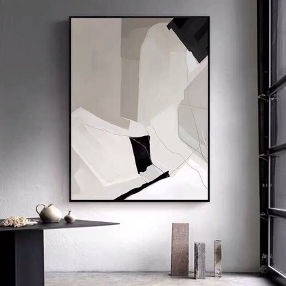 Abstract Oil Painting of Serenity and Balance in Neutral Tones