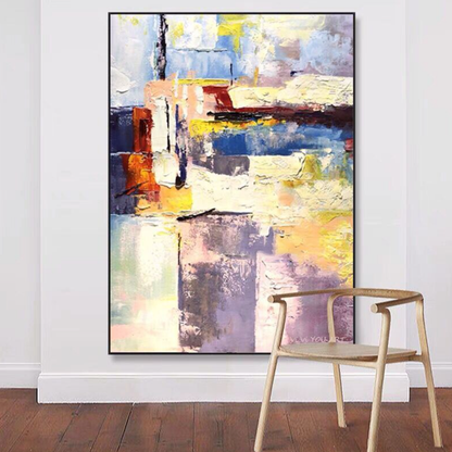 Abstract Serenity: Vibrant Oil Painting for Modern Home Decor