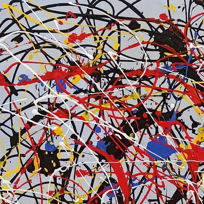 Colorful Abstract Oil Painting - Dynamic Swirls of Emotion and Energy