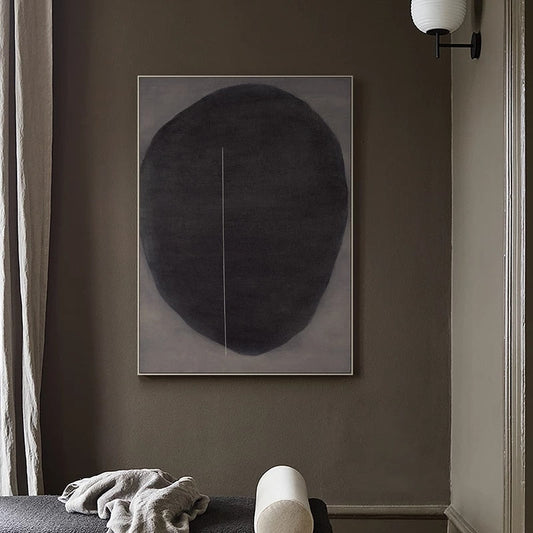 Contemporary Abstract Black Oil Painting for Modern Home Decor
