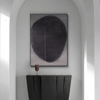 Contemporary Abstract Black Oil Painting for Modern Home Decor