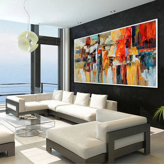 Vibrant Abstract Oil Painting for Modern Home Decor - Eye-Catching Wall Art