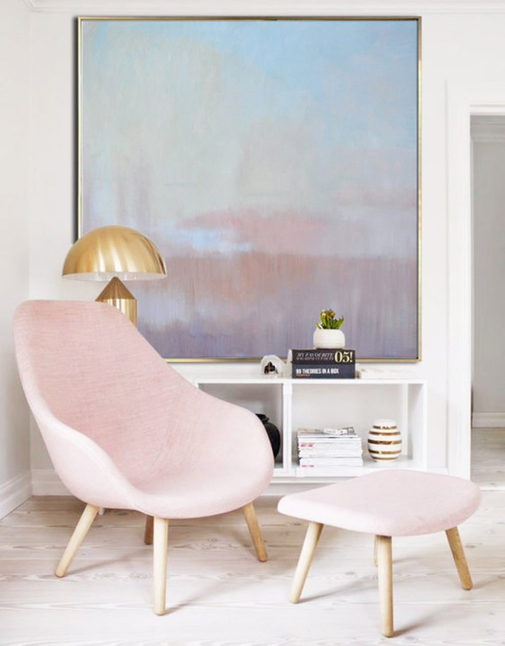 Serene Abstract Oil Painting for Tranquil Home Decor