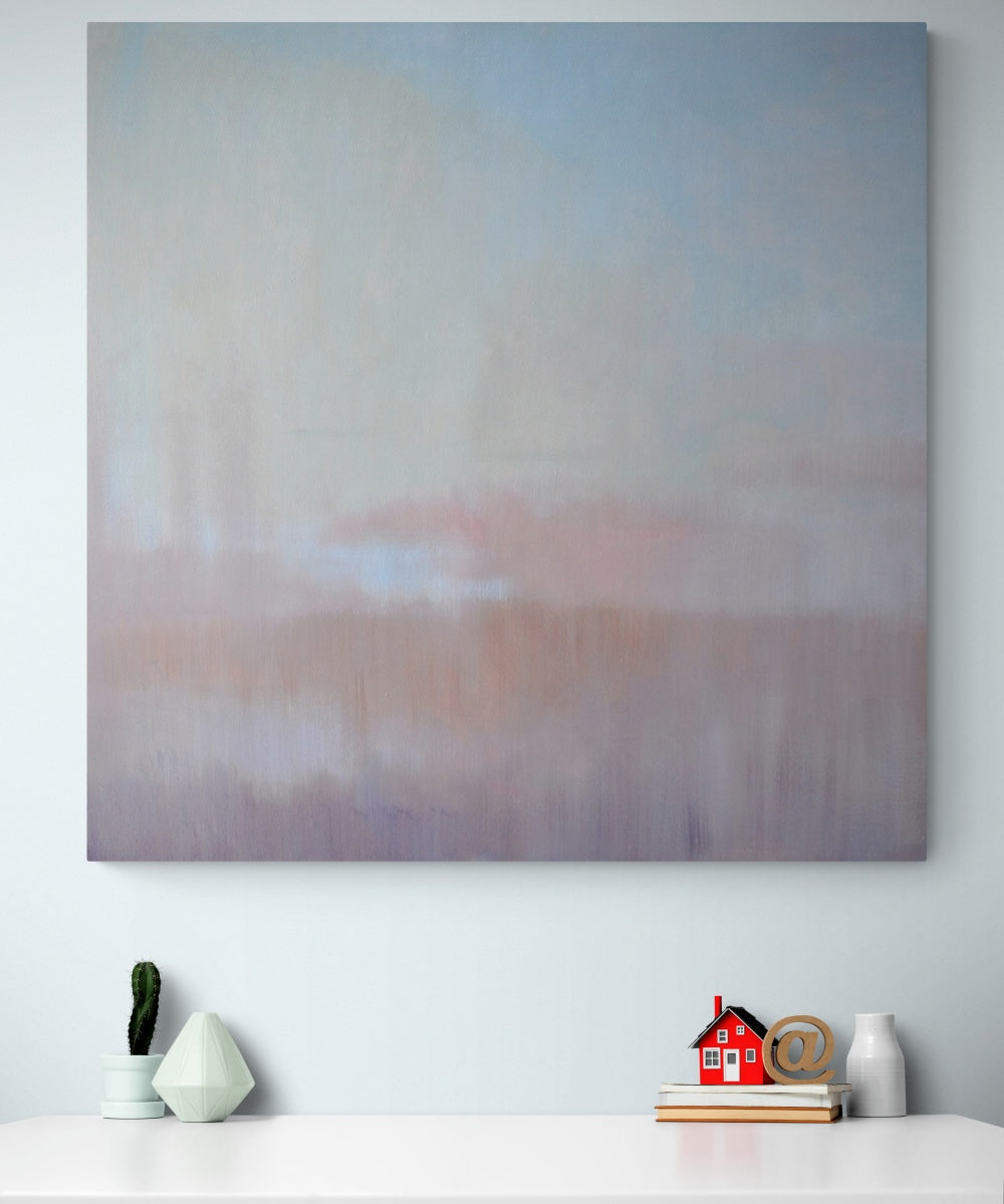 Serene Abstract Oil Painting for Tranquil Home Decor