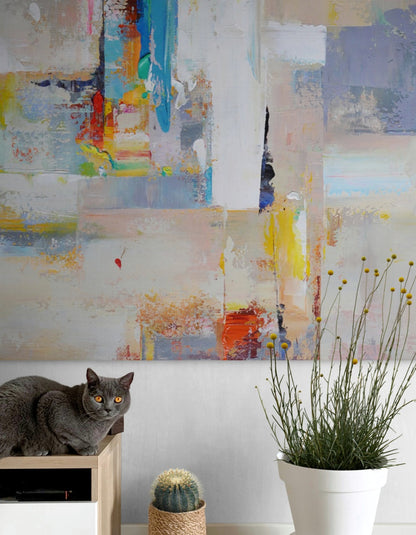 Colorful Abstract Landscape Painting for Home Décor and Art Collectors