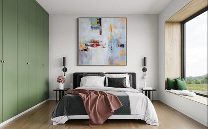 Colorful Abstract Oil Painting for Modern Home Decor and Art Enthusiasts