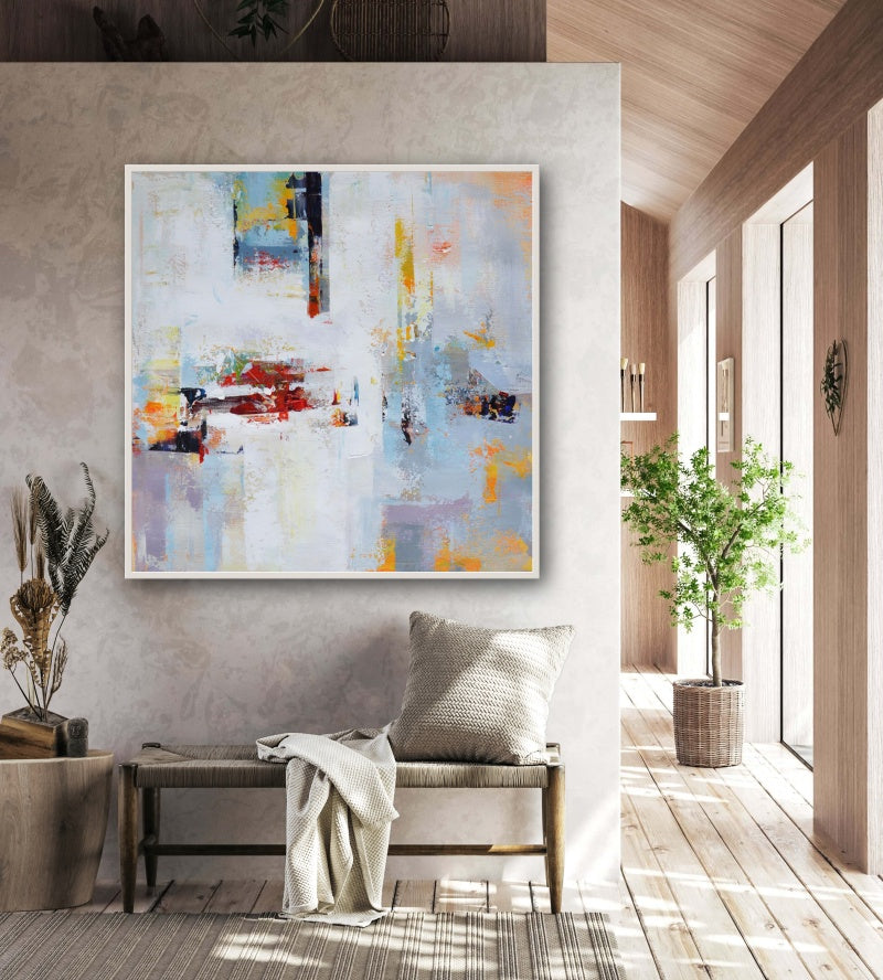 Colorful Abstract Oil Painting for Modern Home Decor and Art Enthusiasts