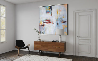 Colorful Abstract Oil Painting for Modern Home Decor and Art Enthusiasts