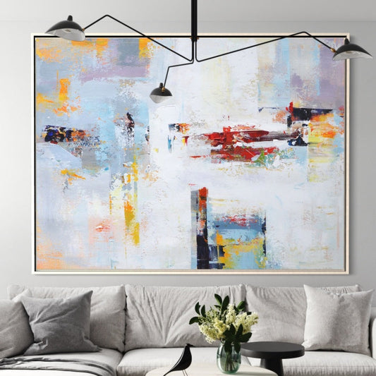 Abstract Serenity: Vibrant Oil Painting for Modern Home Decor