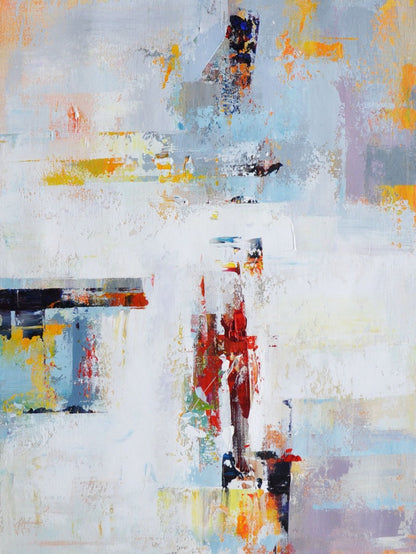Abstract Serenity: Vibrant Oil Painting for Modern Home Decor