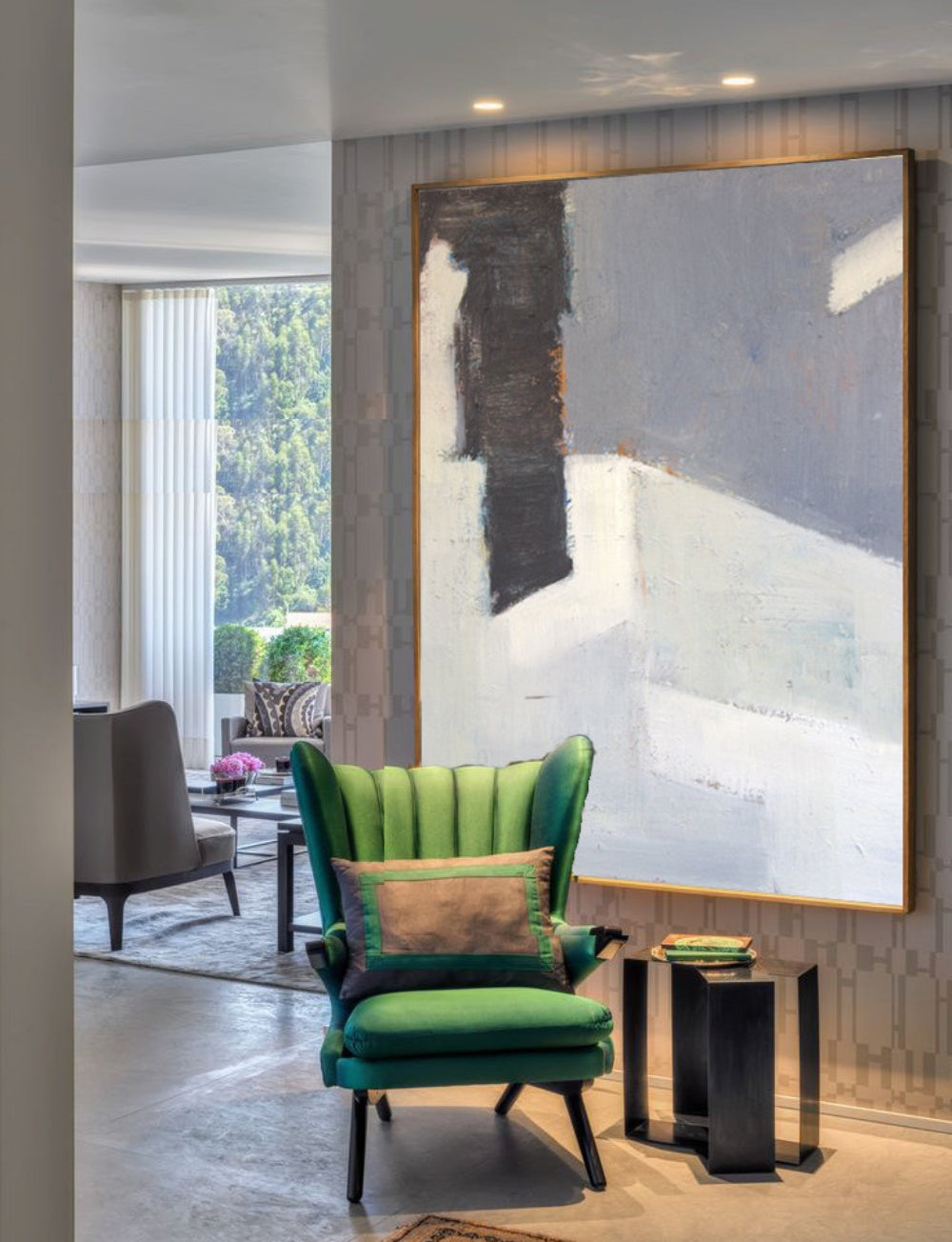 Contemporary Abstract Oil Painting - Serene Invitation to Tranquility