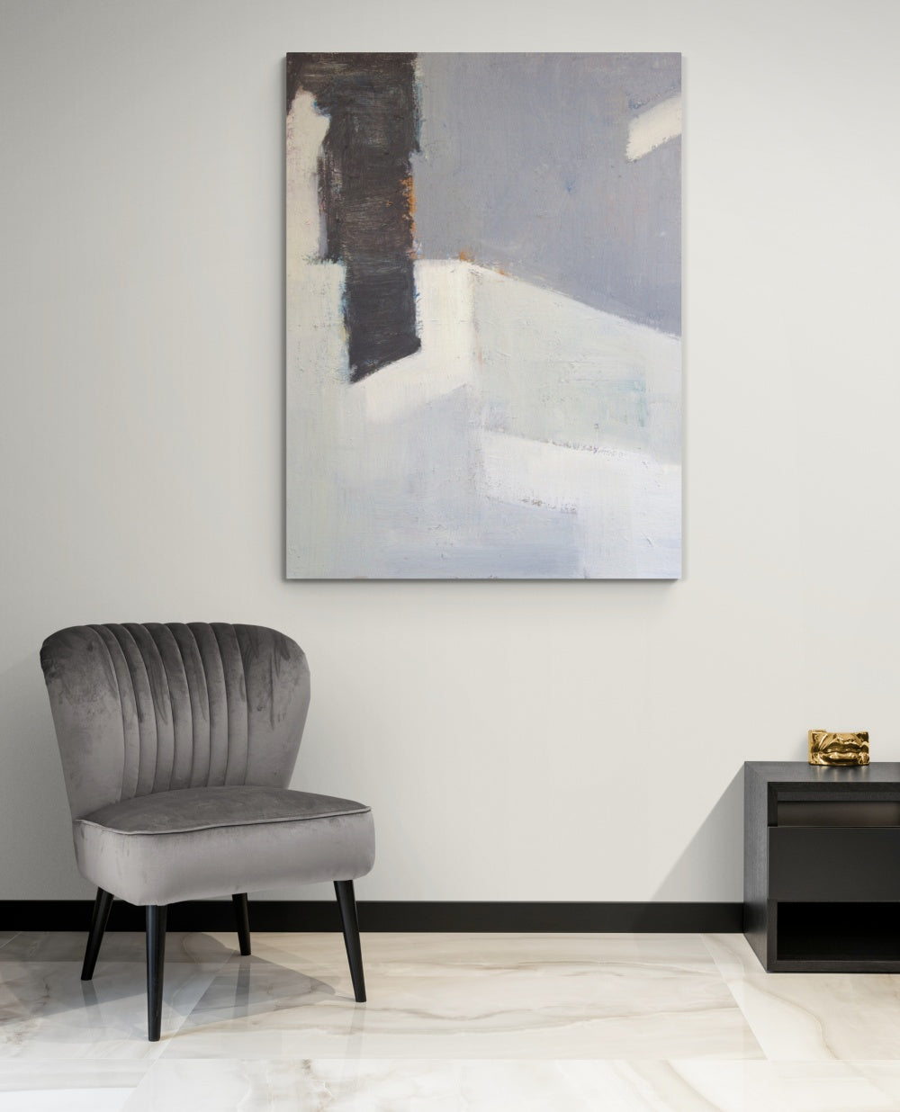 Contemporary Abstract Oil Painting - Serene Invitation to Tranquility