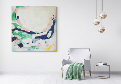 Abstract Harmony: Colorful Modern Oil Painting for Contemporary Home Décor