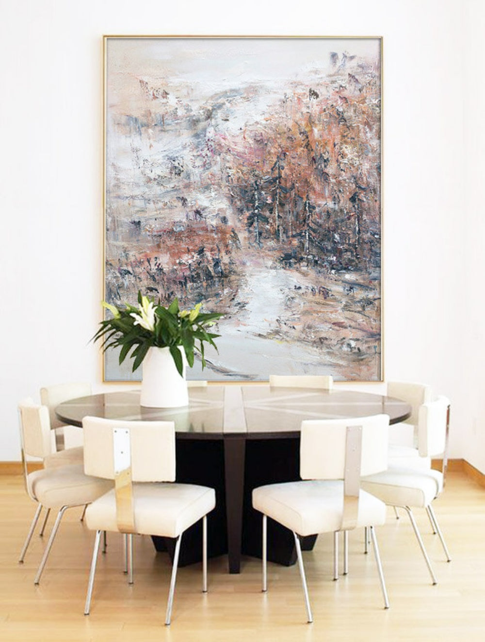 Serene Abstract Landscape Oil Painting for Tranquil Home Decor