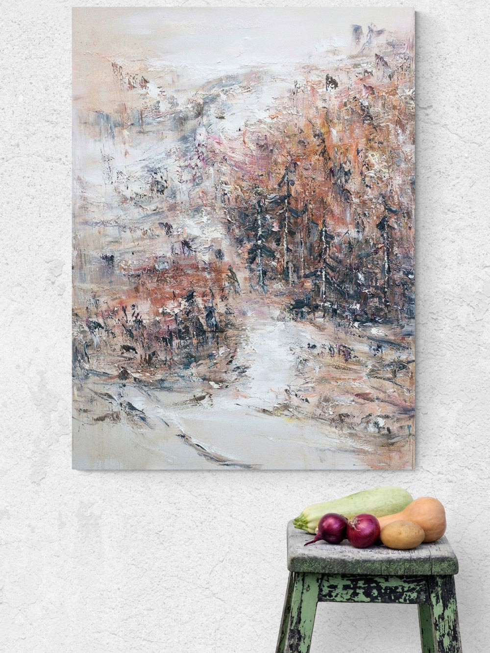 Serene Abstract Landscape Oil Painting for Tranquil Home Decor