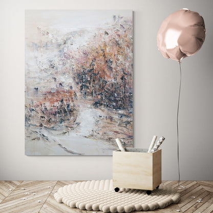 Serene Abstract Landscape Oil Painting for Tranquil Home Decor