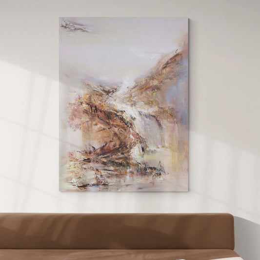 Abstract Serenity: Uplifting Oil Painting for Home Decor