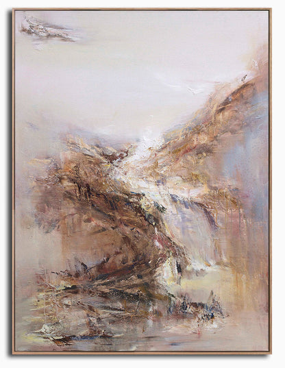 Abstract Serenity: Uplifting Oil Painting for Home Decor
