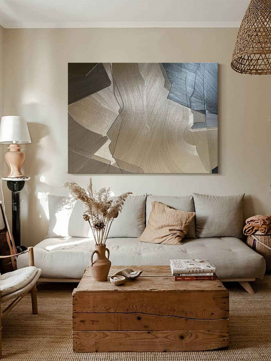 Abstract Earth Tones Oil Painting for Modern Home Decor and Art Lovers