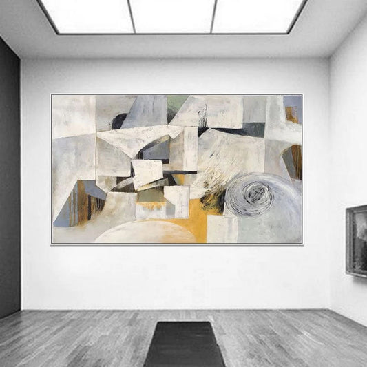 Dynamic Abstract Ocean Scene with Surfer - Vibrant Oil Painting Art for Home Decor