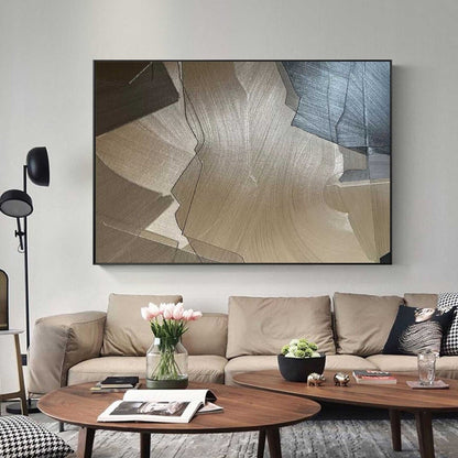 Abstract Earth Tones Oil Painting for Modern Home Decor and Art Lovers