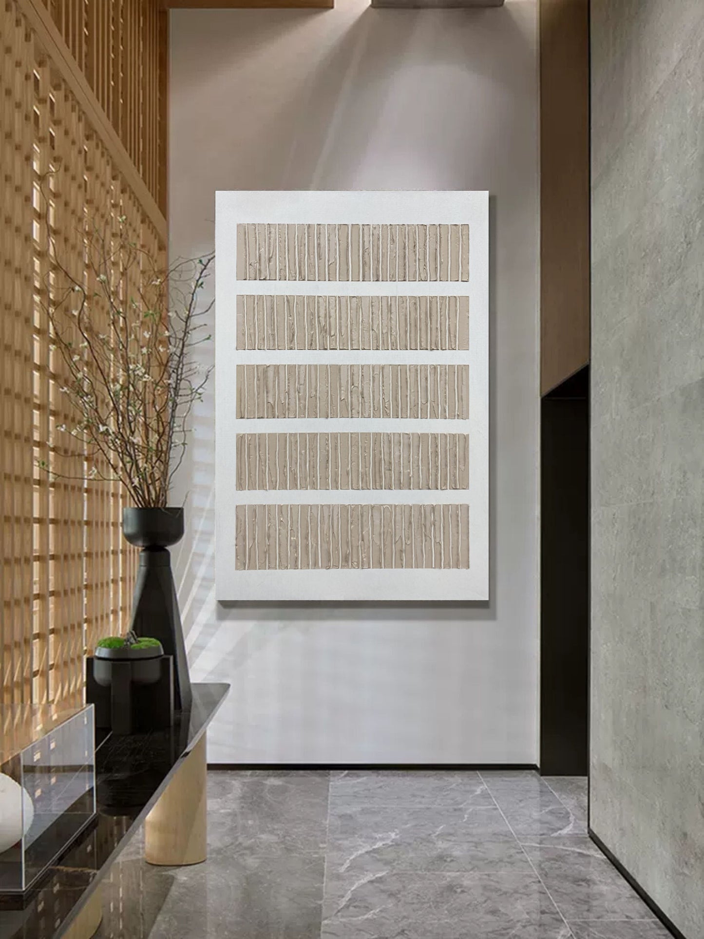 Minimalist Wabi-Sabi Oil Painting for Modern Home Décor