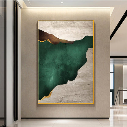 Stunning Emerald Abstract Oil Painting for Modern Home Decor