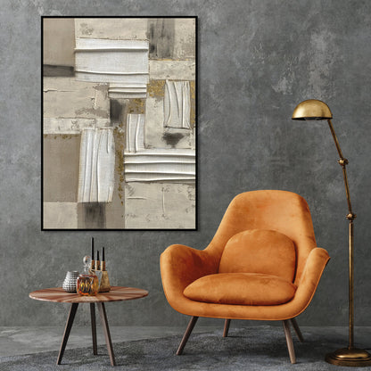 Modern Architectural Abstract Oil Painting for Elegant Home Décor