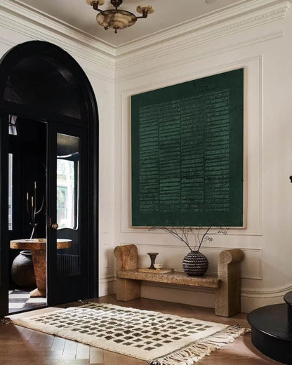 Mystical Emerald Abstract Oil Painting for Modern Home Décor