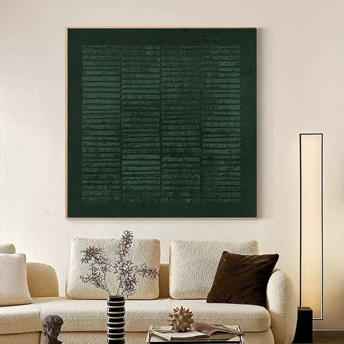 Mystical Emerald Abstract Oil Painting for Modern Home Décor